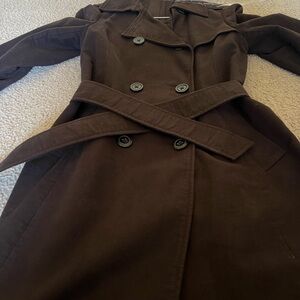 GAP Brown Double-Breasted Trench Coat